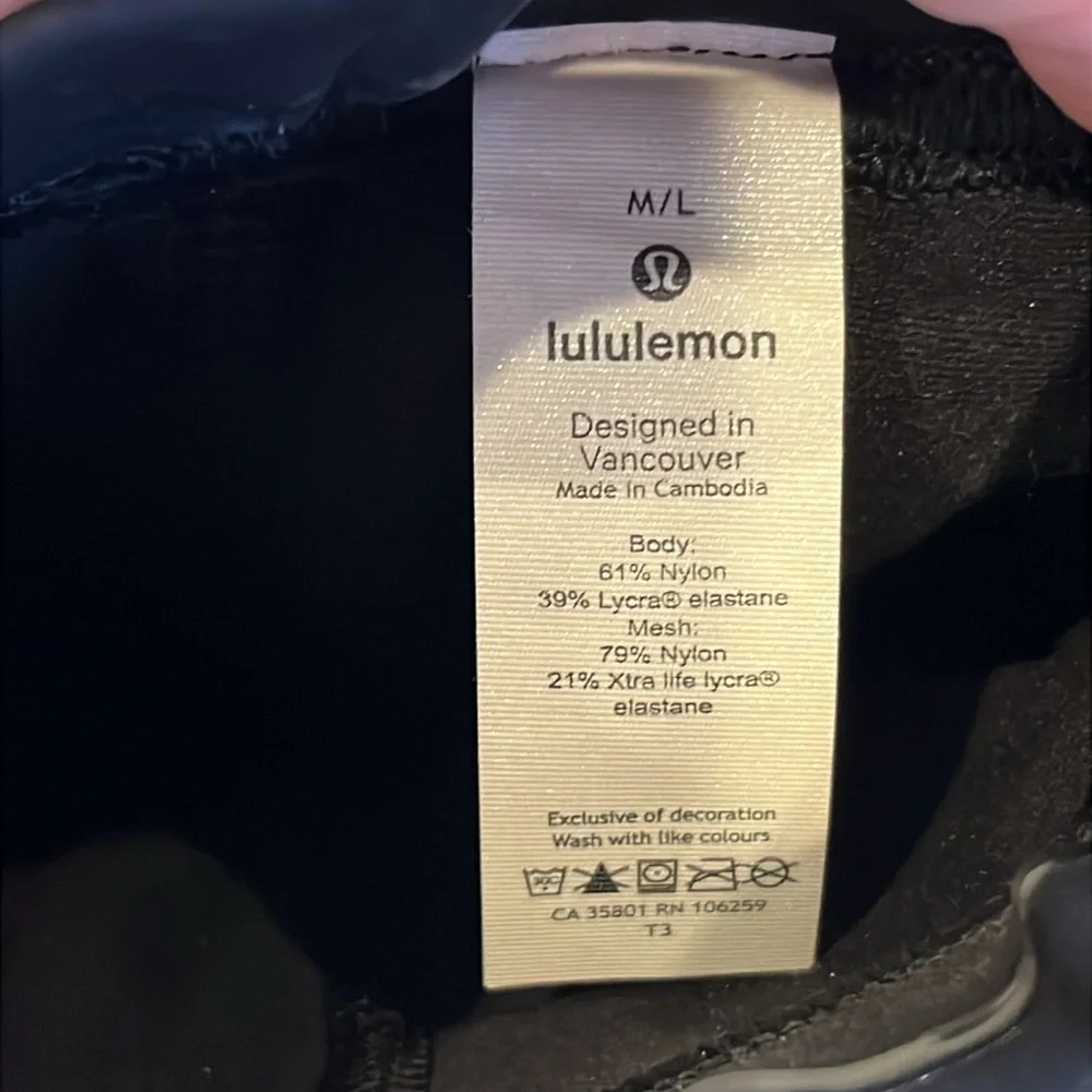 lululemon athletica Black Arm Sleeves with White Reflective Stripes